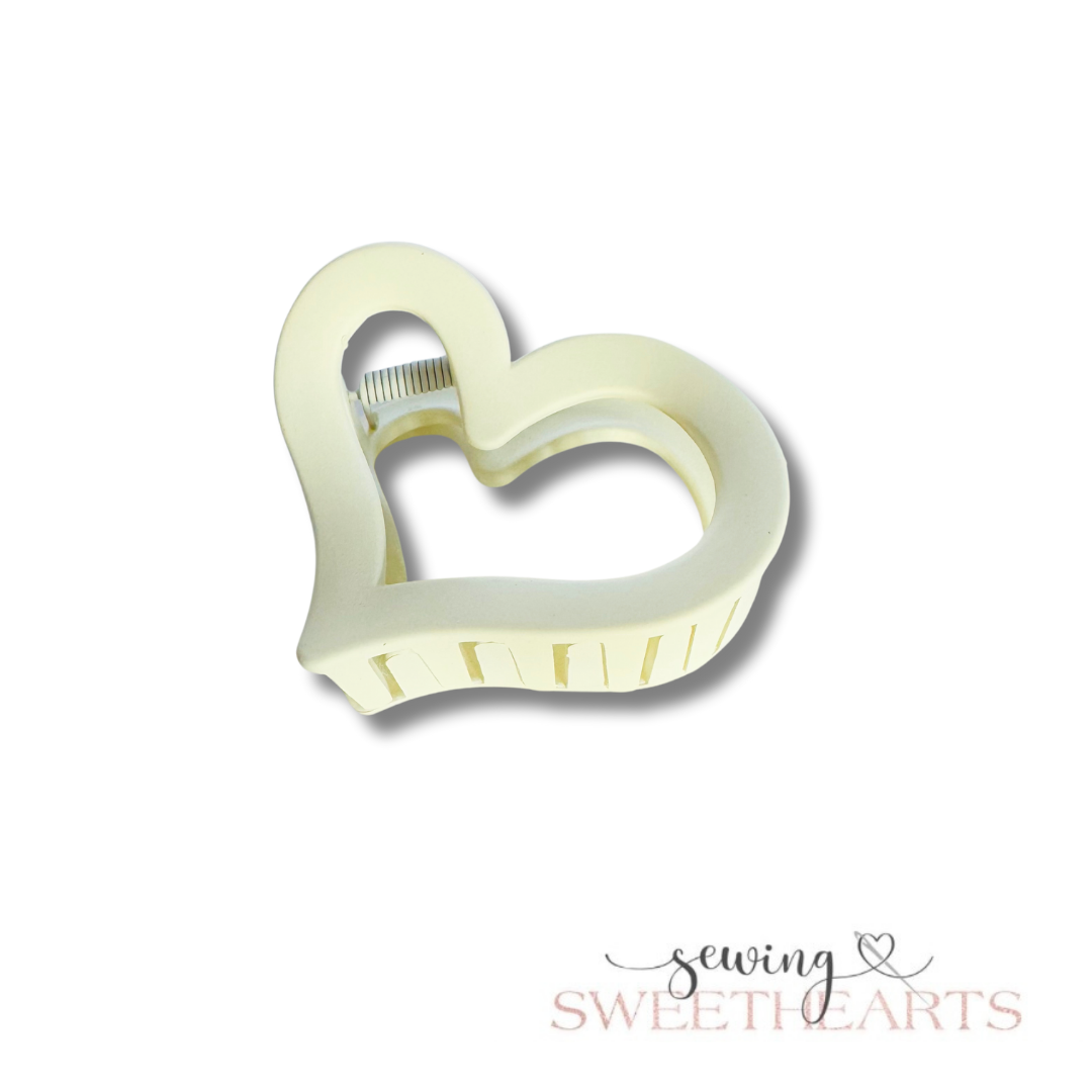 Heart Claw Clip Sewing Sweethearts Ivory