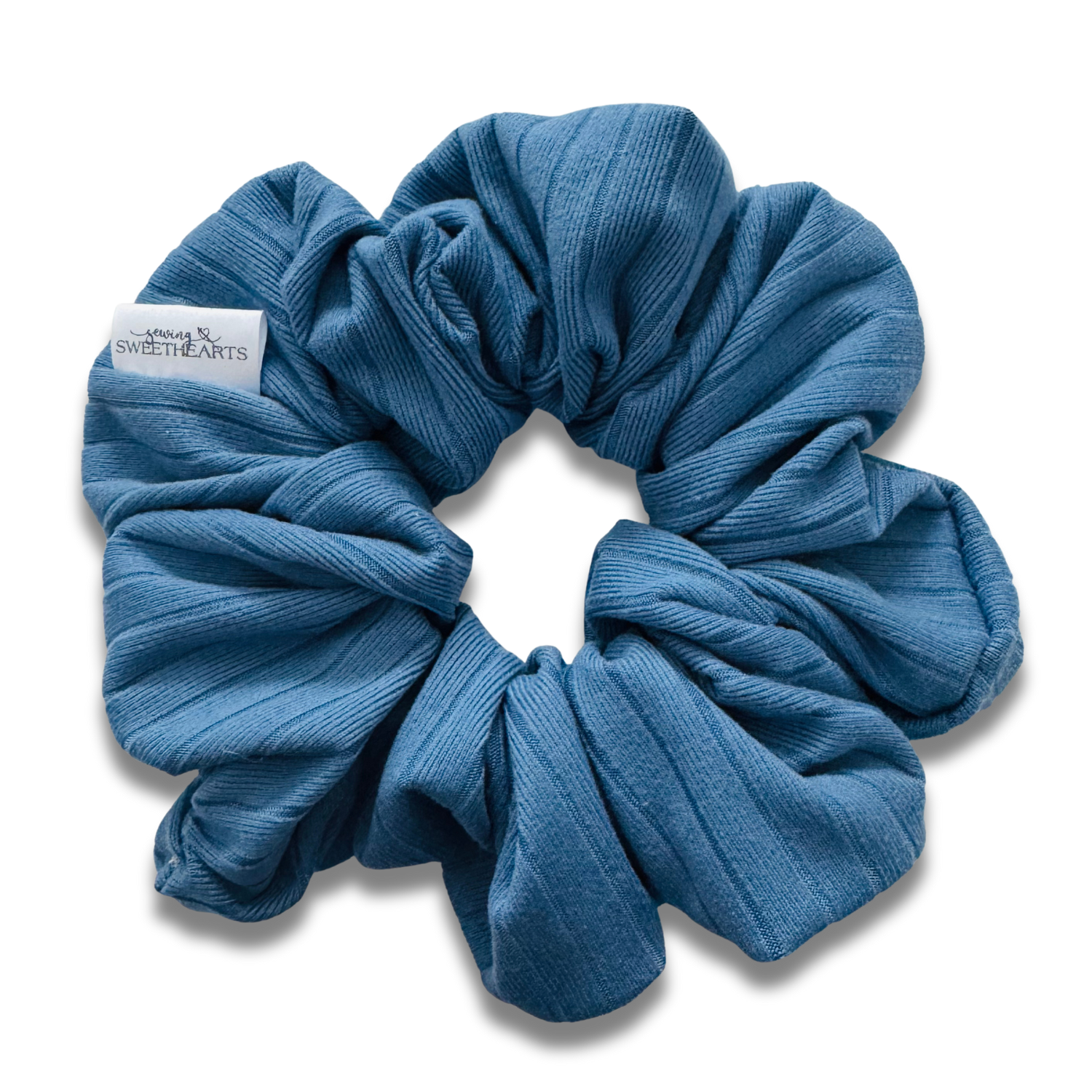 Indigo Ribbed Scrunchie Sewing Sweethearts