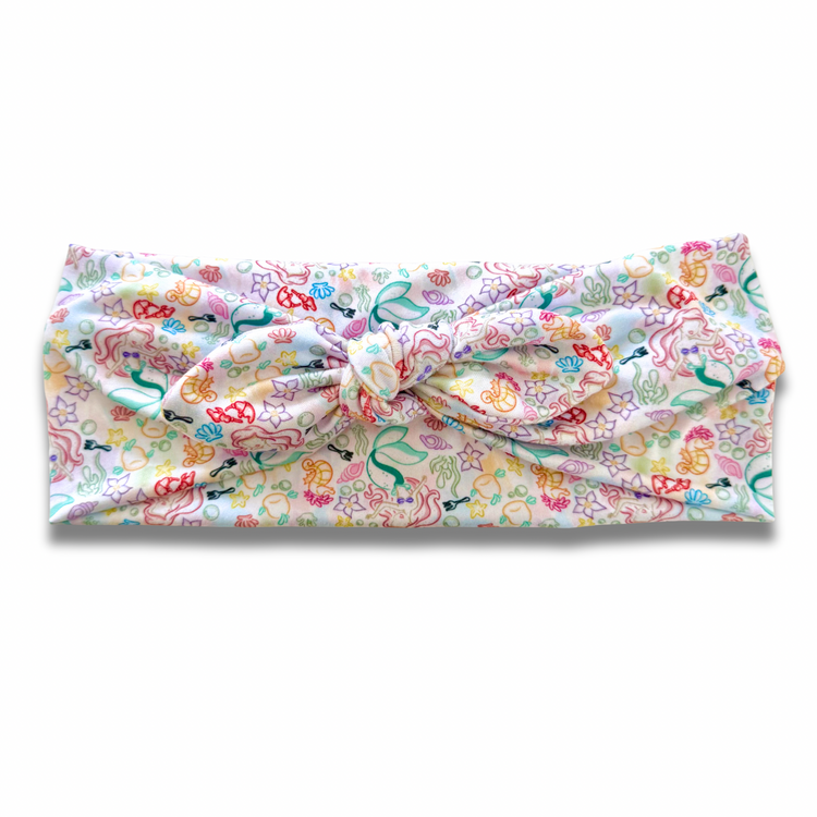 Mermaid Princess Outline Sweetheart Headband (or removable tie option) Sewing Sweethearts Sweetheart with Removable Tie