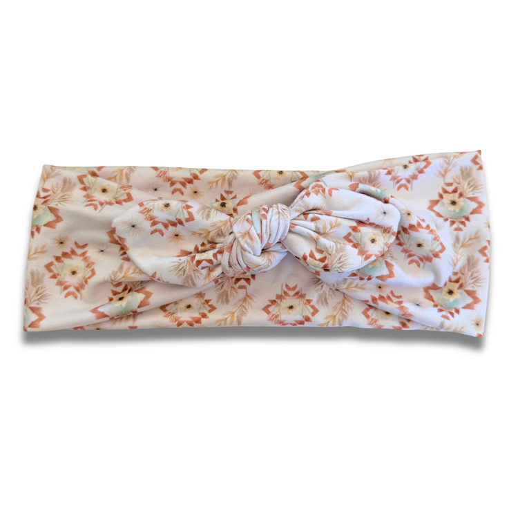 Aztec Daisies Sweetheart Headband (or removable tie option) Sewing Sweethearts Sweetheart with Removable Tie