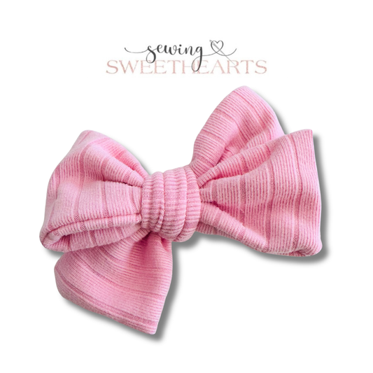 Pink Ribbed Bow Sewing Sweethearts