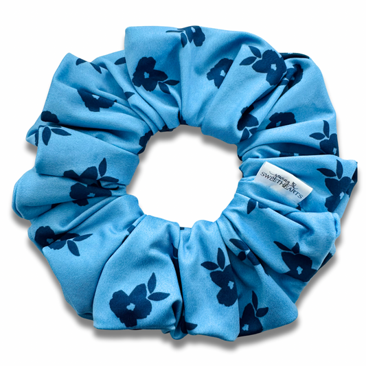 Blue Floral Scrunchie Sewing Sweethearts