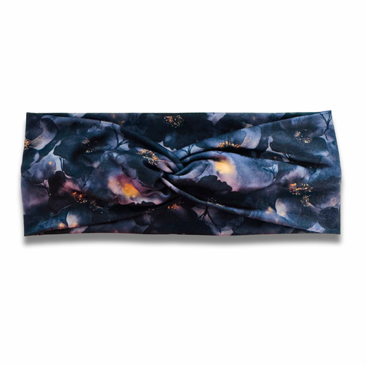 Grey Florals Sweetheart Headband (or removable tie option) Sewing Sweethearts Sweetheart