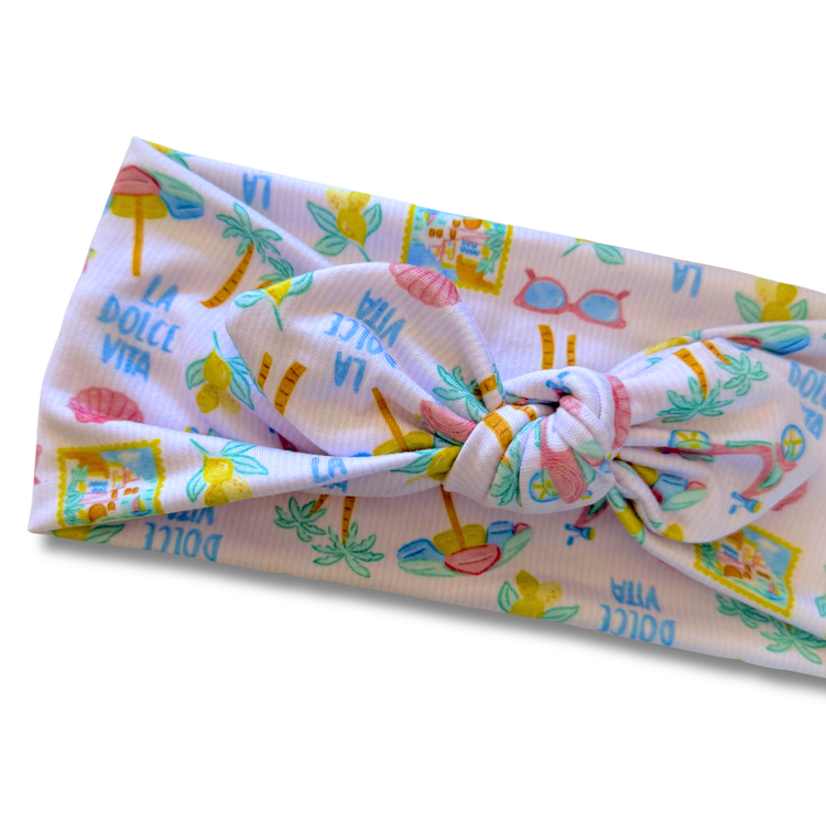 Italian Summer Sweetheart Headband (or removable tie option) Sewing Sweethearts