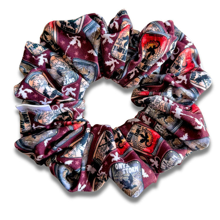 4th Wing on Burgundy Scrunchie