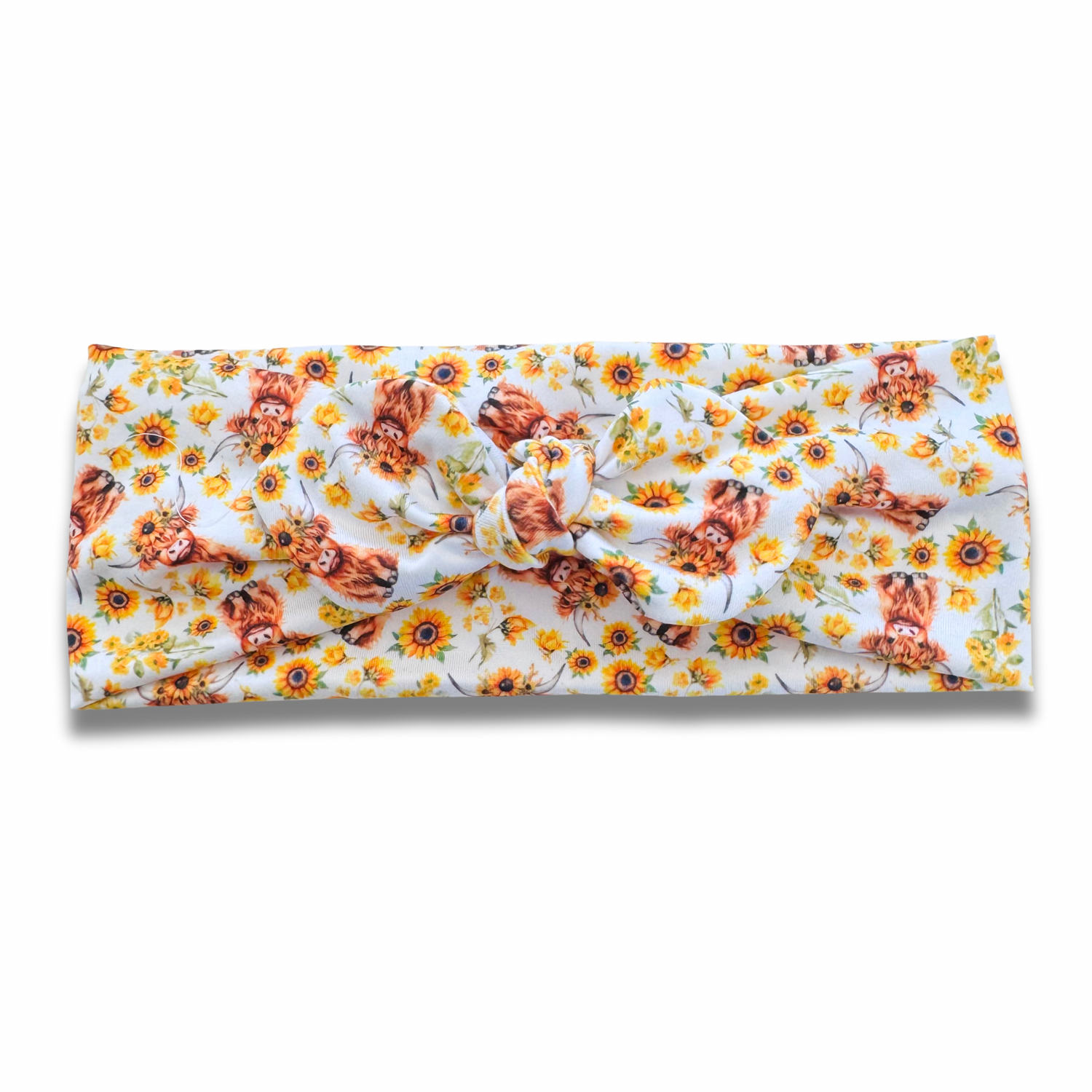 Sunflowers & Cows Sweetheart Headband (or removable tie option) Sewing Sweethearts Sweetheart with Removable Tie