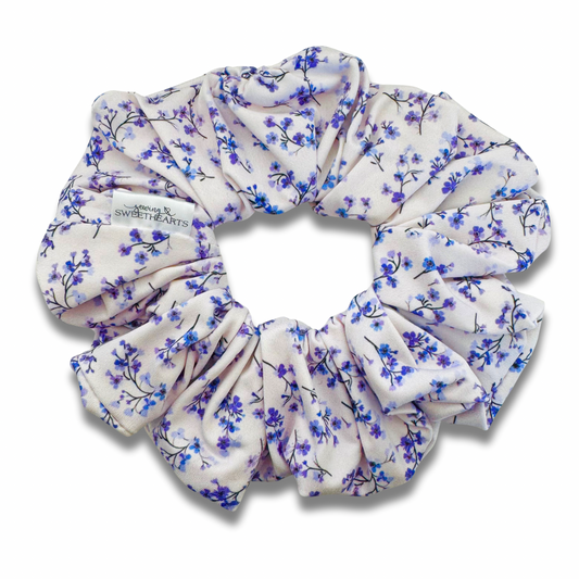 Mini Purple Flowers Scrunchie Sewing Sweethearts