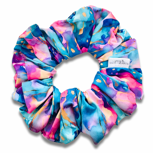 Mermaid Splatter Scrunchie Sewing Sweethearts