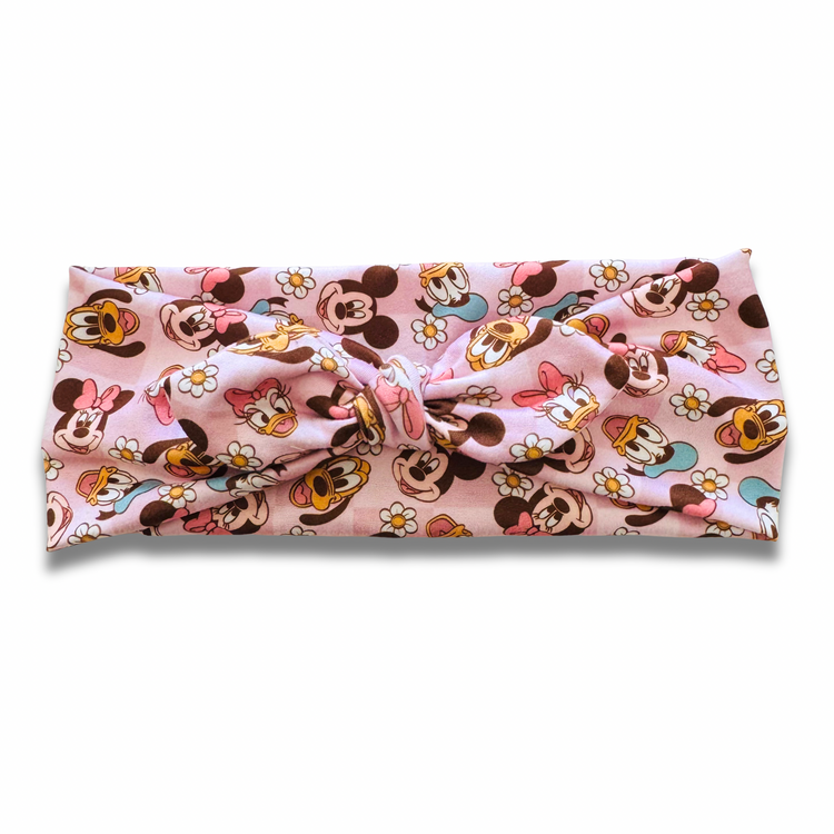 Daisy Mouse Sweetheart Headband (or removable tie option) Sewing Sweethearts Sweetheart with Removable Tie