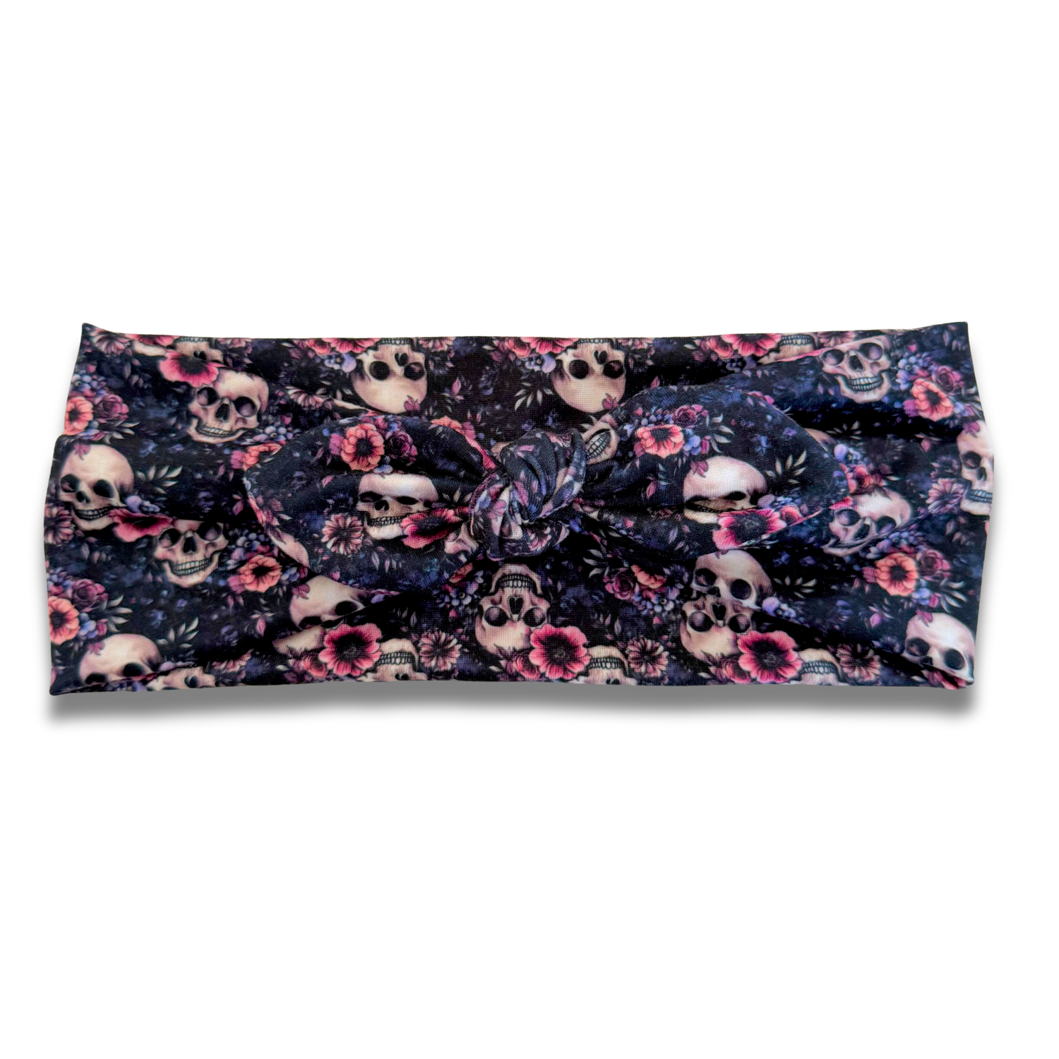 Floral Skulls Sweetheart Headband (or removable tie option) Sewing Sweethearts Sweetheart with Removable Tie