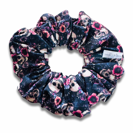 Floral Skulls Scrunchie Sewing Sweethearts