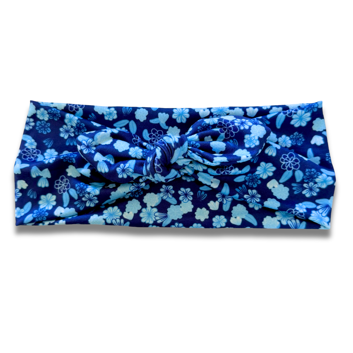 Mini Blue Blooms Sweetheart Headband (or removable tie option) Sewing Sweethearts Sweetheart with Removable Tie