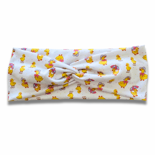Yellow Duckies Sweetheart Headband (or removable tie option) Sewing Sweethearts Sweetheart