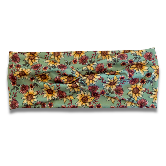 Sunflower Harvest Sweetheart Headband (or removable tie option) Sewing Sweethearts Sweetheart
