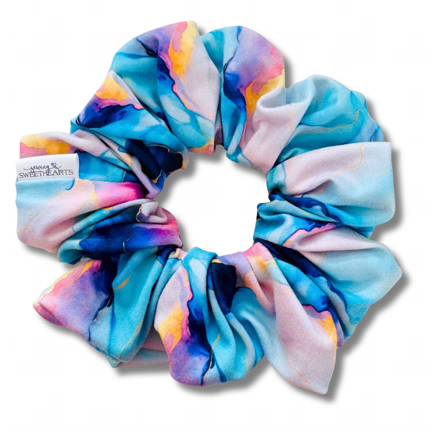 Blue Marble Scrunchie Sewing Sweethearts