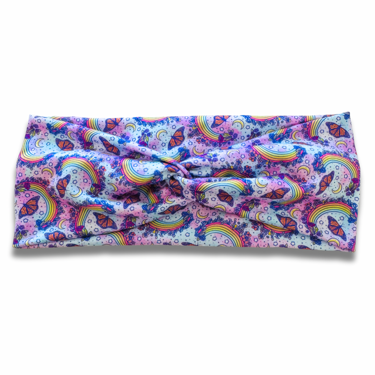 Pastel Rainbows Sweetheart Headband (or removable tie option) Sewing Sweethearts Sweetheart