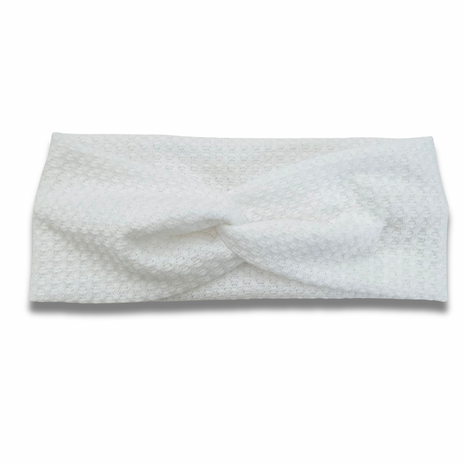 White Waffle Knit Sweetheart Headband (or removable tie option) Sewing Sweethearts Sweetheart