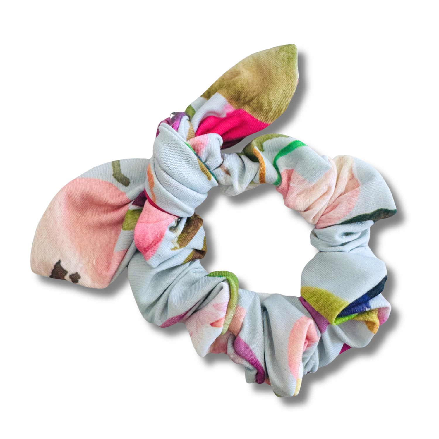 Floral Strokes Bow Scrunchie Sewing Sweethearts