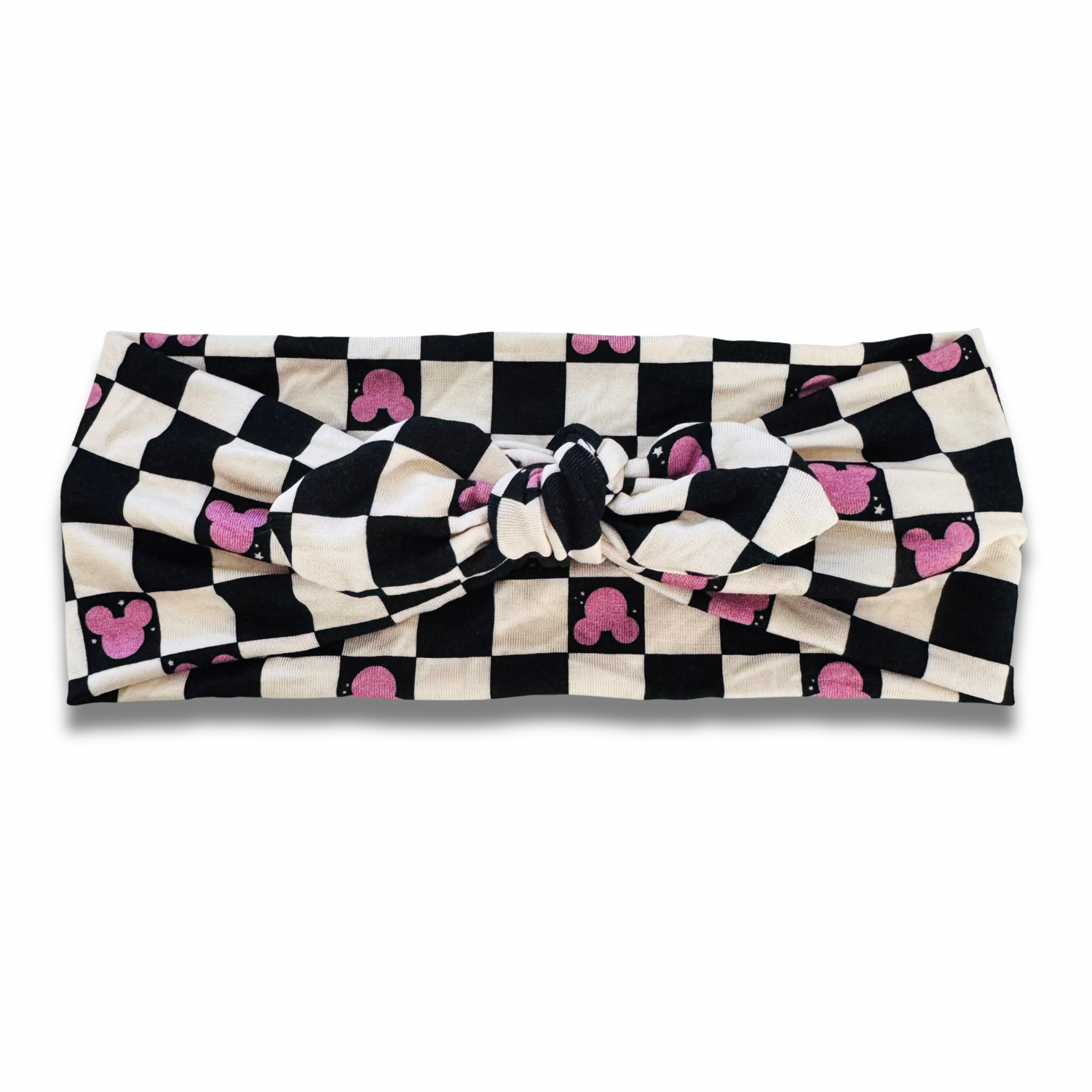 Checkered Mouse Sweetheart Headband (or removable tie option) Sewing Sweethearts Sweetheart with Removable Tie