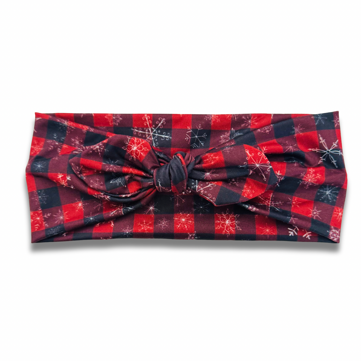 Plaid Snowflakes Sweetheart Headband (or removable tie option) Sewing Sweethearts Sweetheart with Removable Tie