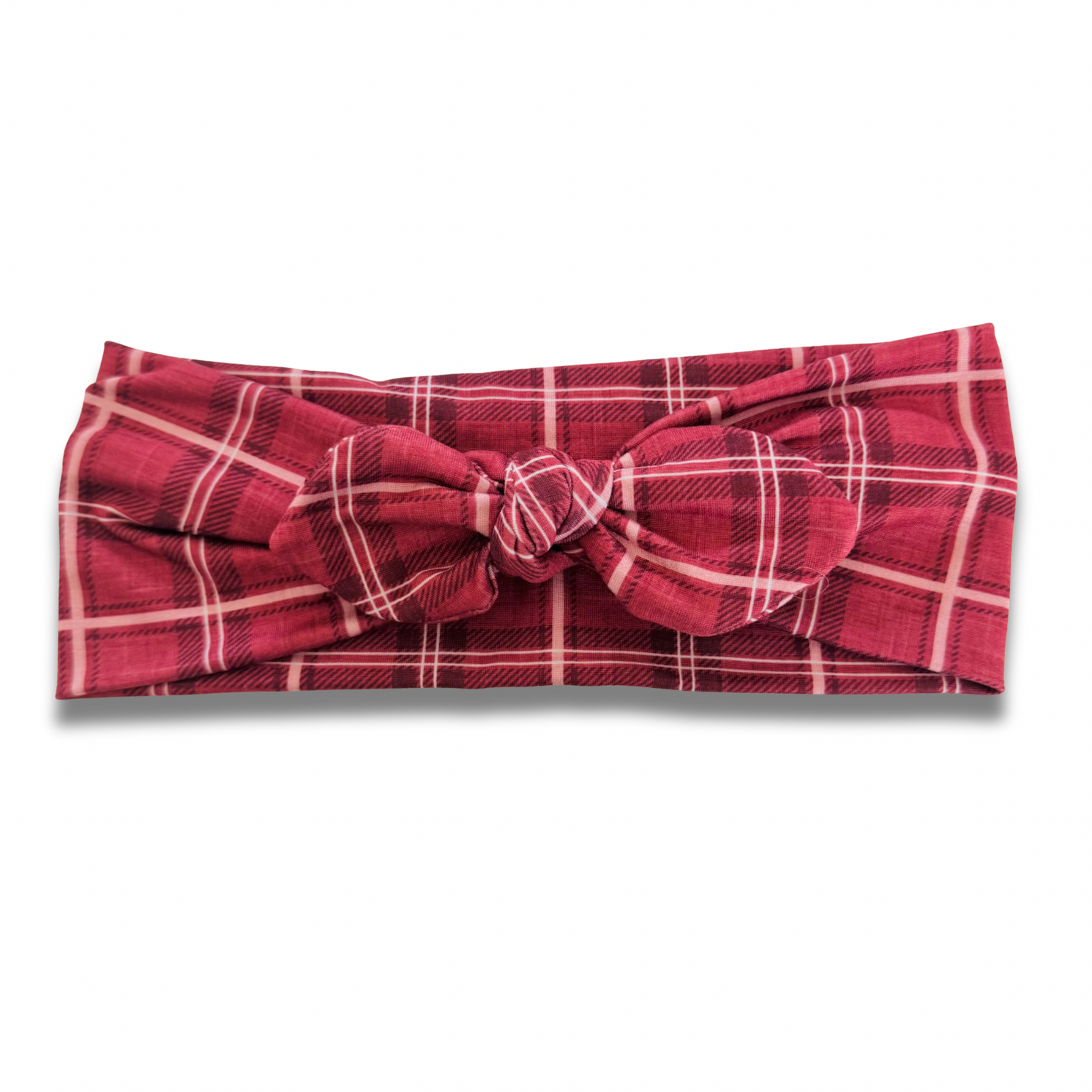 Redwood Plaid Sweetheart Headband (or removable tie option) Sewing Sweethearts Sweetheart with Removable Tie