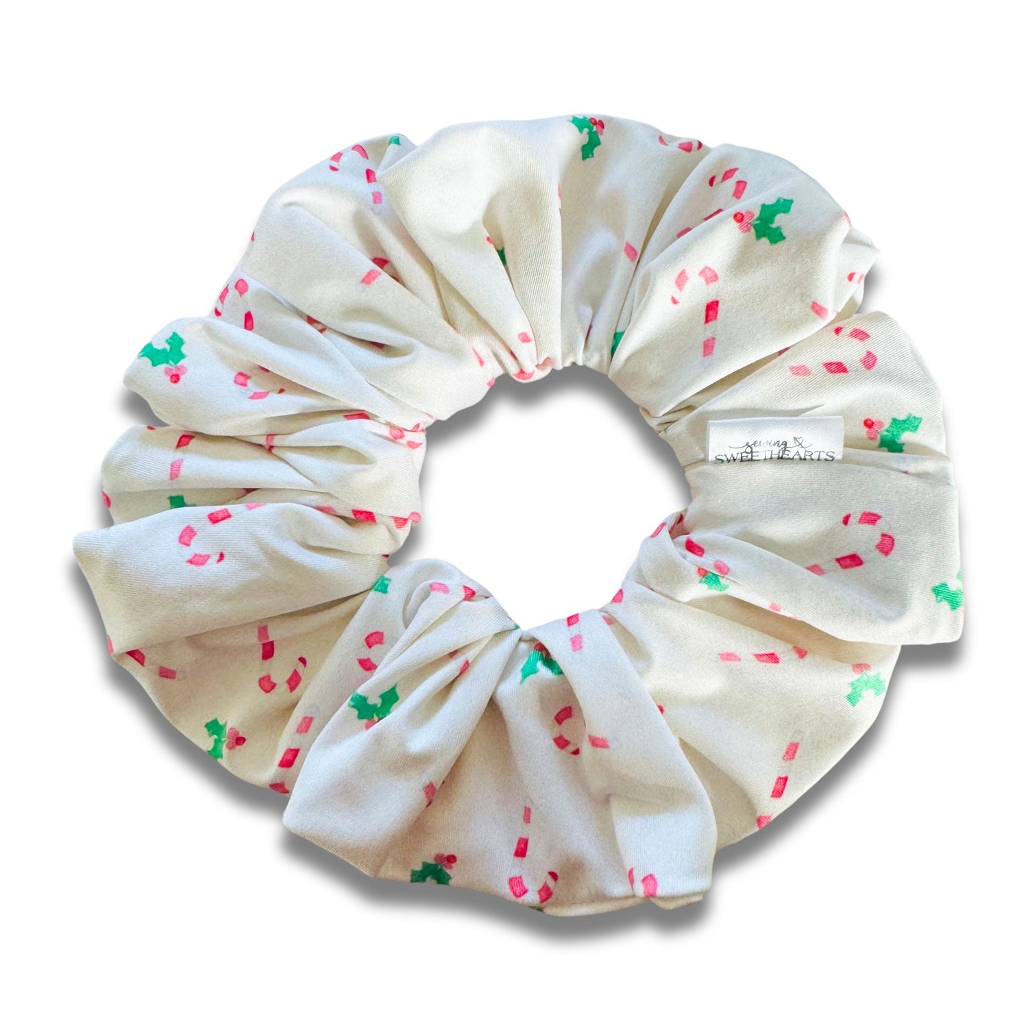 Candy Cane Kisses Scrunchie Sewing Sweethearts
