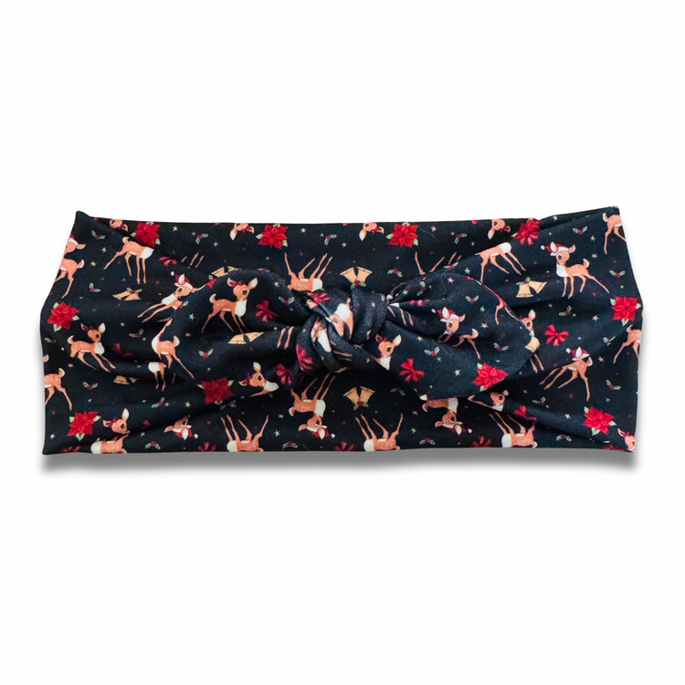 On Dasher, On Dancer Sweetheart Headband (or removable tie option)