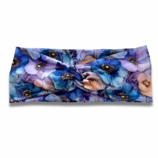 Indigo Petal Garden Sweetheart Headband (or removable tie option) Sewing Sweethearts Sweetheart