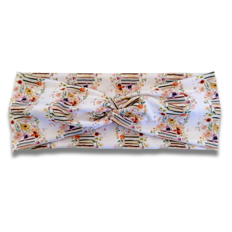 Floral Book Stacks Sweetheart Headband (or removable tie option) Sewing Sweethearts Sweetheart