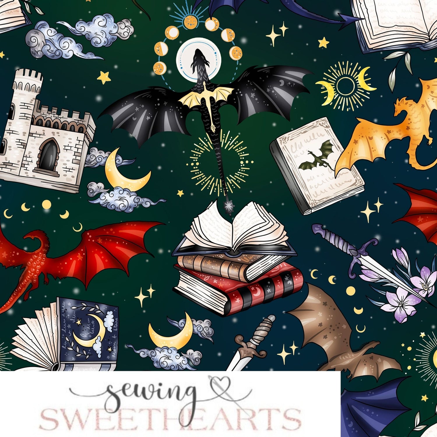 Fantasy Novels Minky Blanket PREORDER (~4 weeks before shipping) Sewing Sweethearts