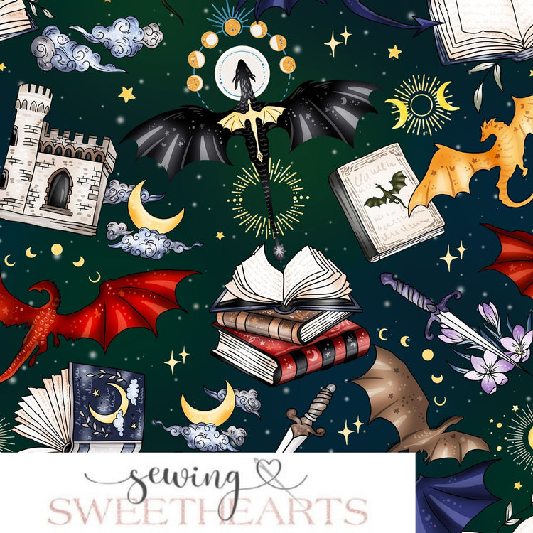 Fantasy Novels Minky Blanket PREORDER (~4 weeks before shipping) Sewing Sweethearts