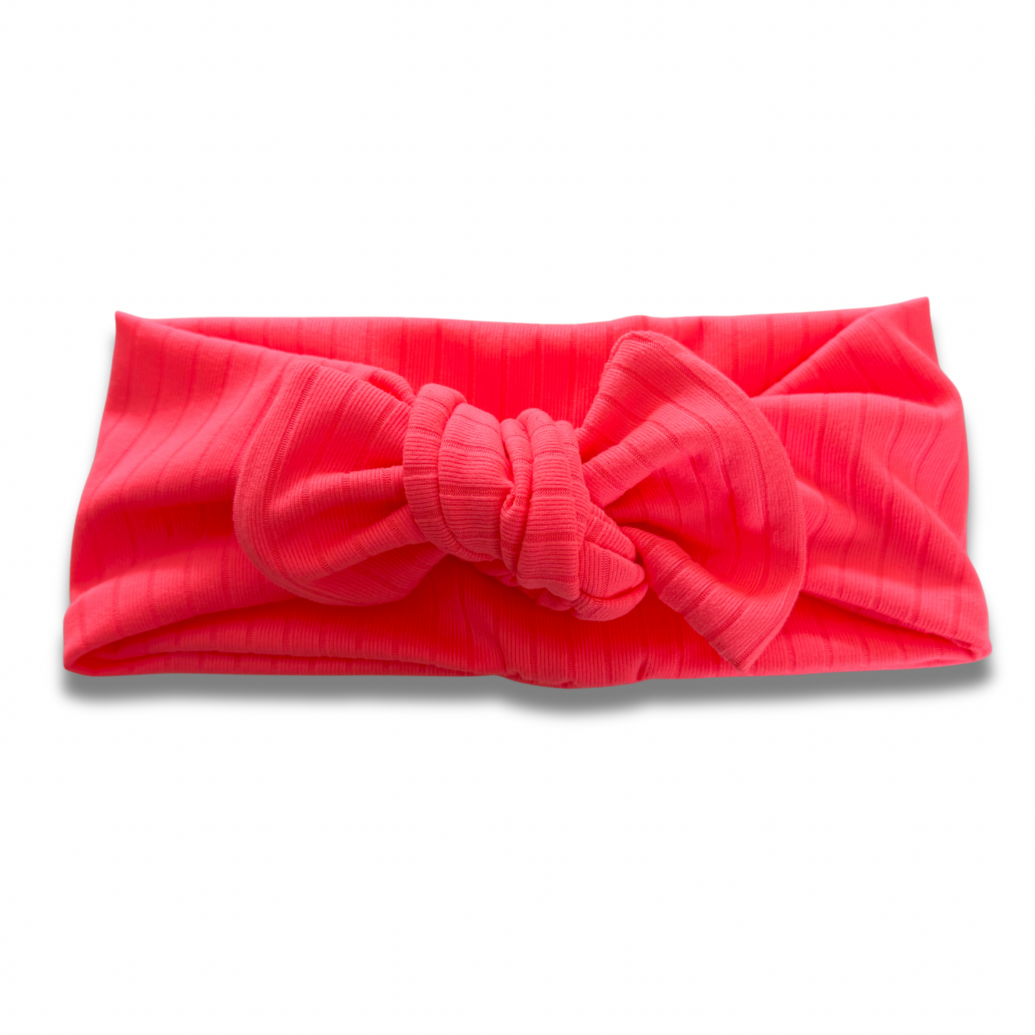Neon Coral Ribbed Sweetie Headband Sewing Sweethearts