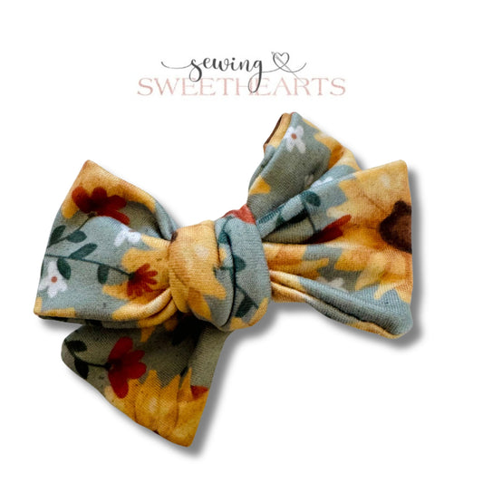 Harvest Sunflowers Bow  Sewing Sweethearts   