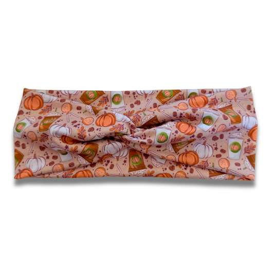 Pumpkin Coffee Sweetheart Headband (or removable tie option) Sewing Sweethearts Sweetheart