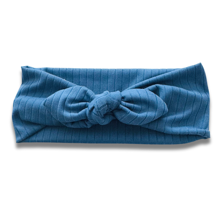 Indigo Ribbed Sweetheart Headband (or removable tie option) Sewing Sweethearts Sweetheart with Removable Tie