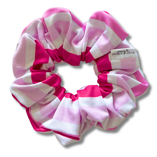 Fuchsia Stripes Scrunchie Sewing Sweethearts