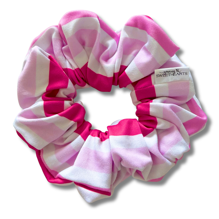 Fuchsia Stripes Scrunchie Sewing Sweethearts