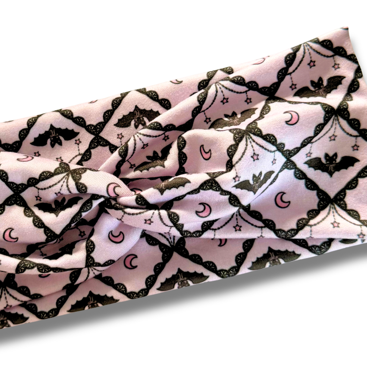 Moonlit Bats Sweetheart Headband (or removable tie option) Sewing Sweethearts