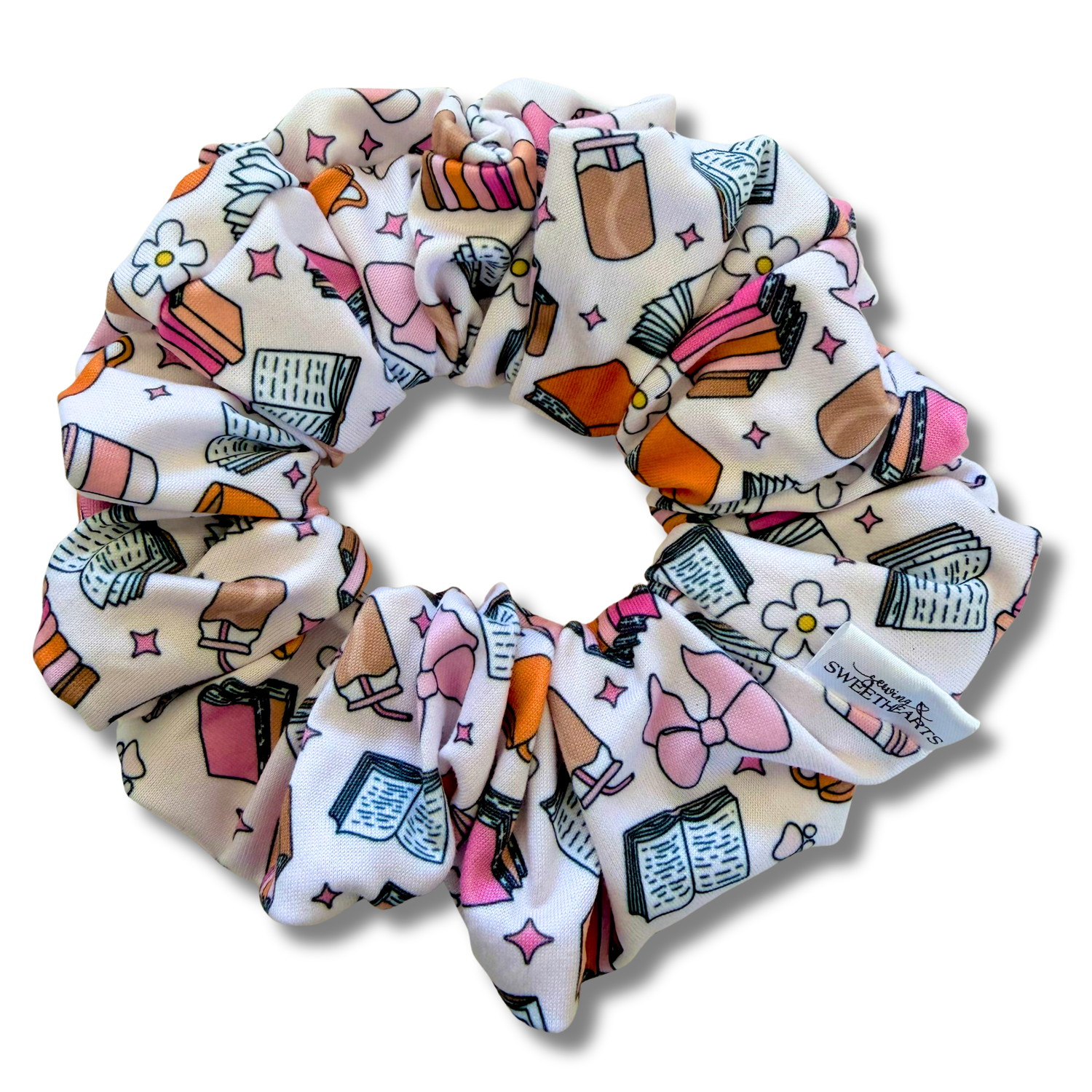 Books & Coffee Scrunchie Sewing Sweethearts