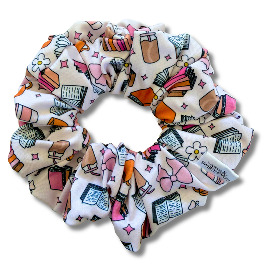 Books & Coffee Scrunchie Sewing Sweethearts