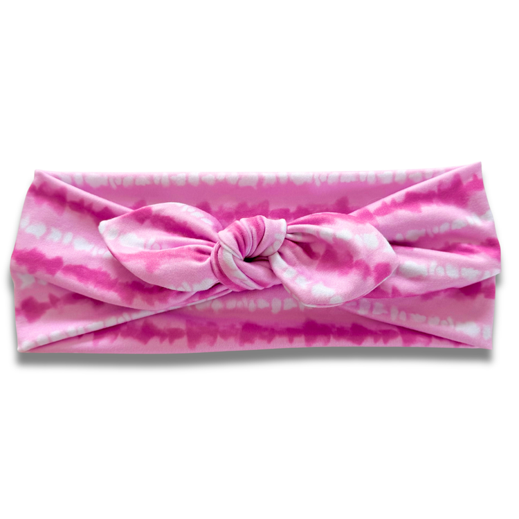 Pink Tie Dye Stripe Sweetheart Headband (or removable tie option) Sewing Sweethearts Sweetheart with Removable Tie