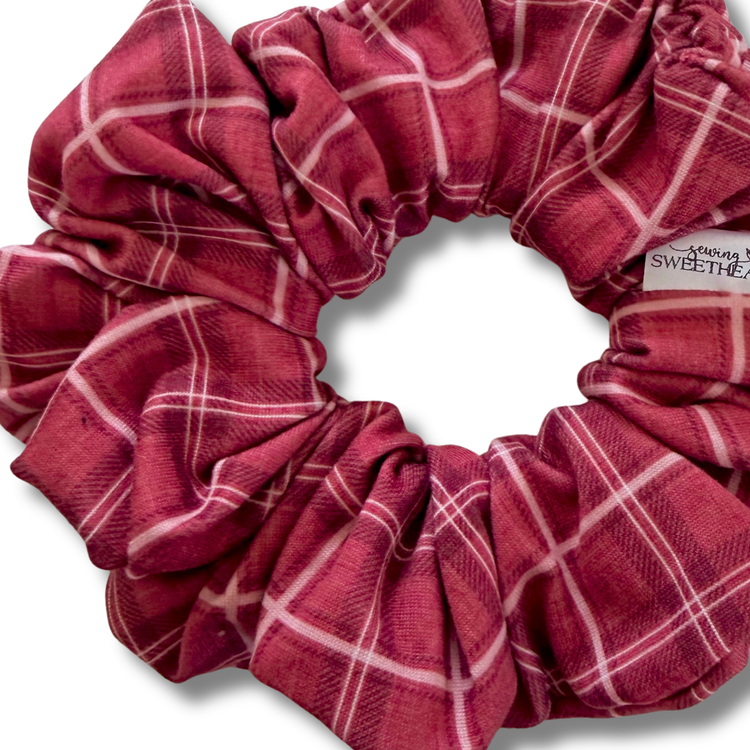 Redwood Plaid Scrunchie Sewing Sweethearts