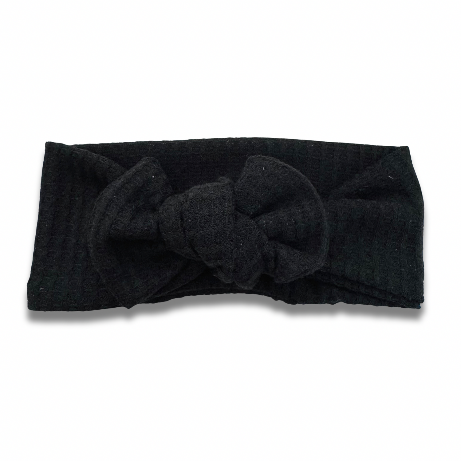 Black Waffle Knit Sweetie Headband Sewing Sweethearts