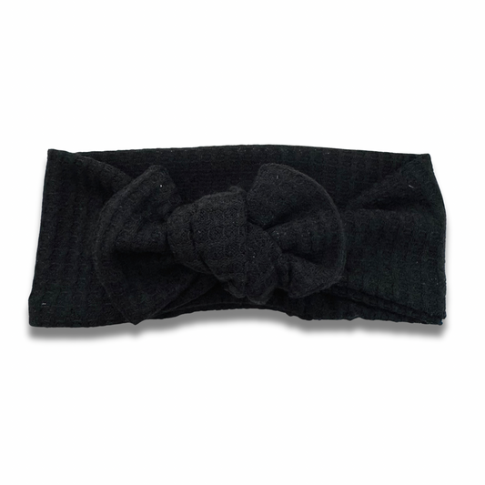 Black Waffle Knit Sweetie Headband Sewing Sweethearts