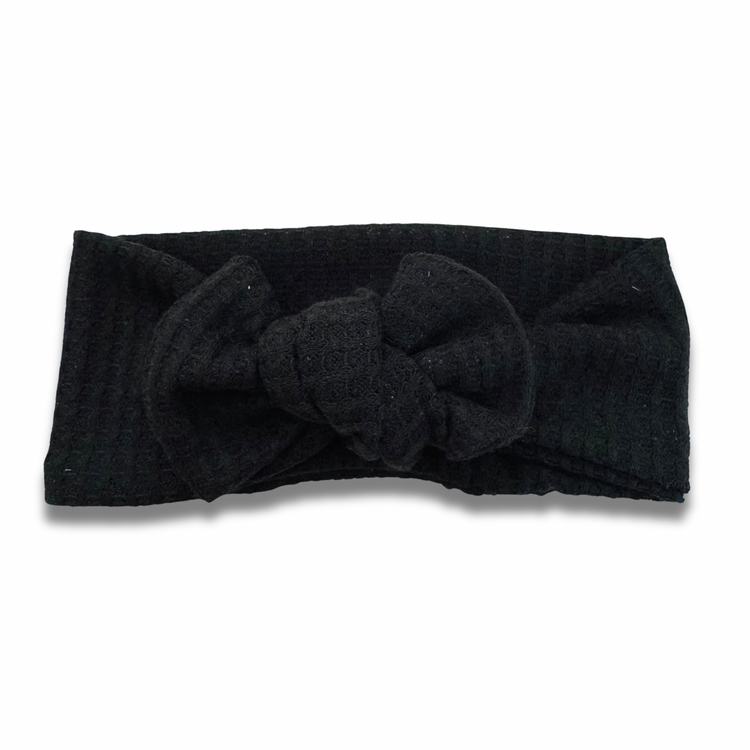 Black Waffle Knit Sweetie Headband Sewing Sweethearts