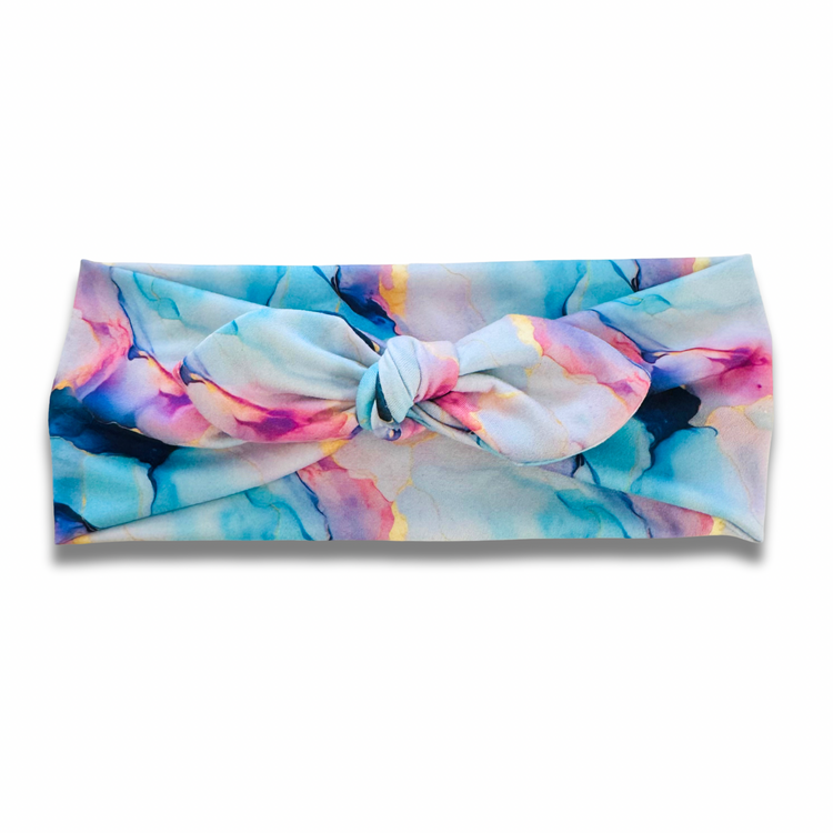 Blue Marble Sweetheart Headband (or removable tie option) Sewing Sweethearts Sweetheart with Removable Tie