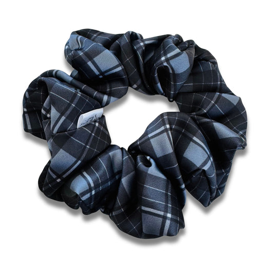 Grey Plaid Satin Scrunchie  Sewing Sweethearts   
