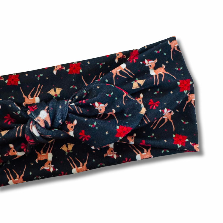 On Dasher, On Dancer Sweetheart Headband (or removable tie option)