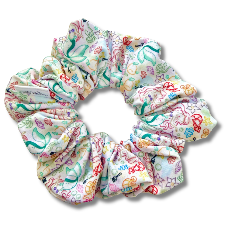 Mermaid Princess Outline Scrunchie Sewing Sweethearts