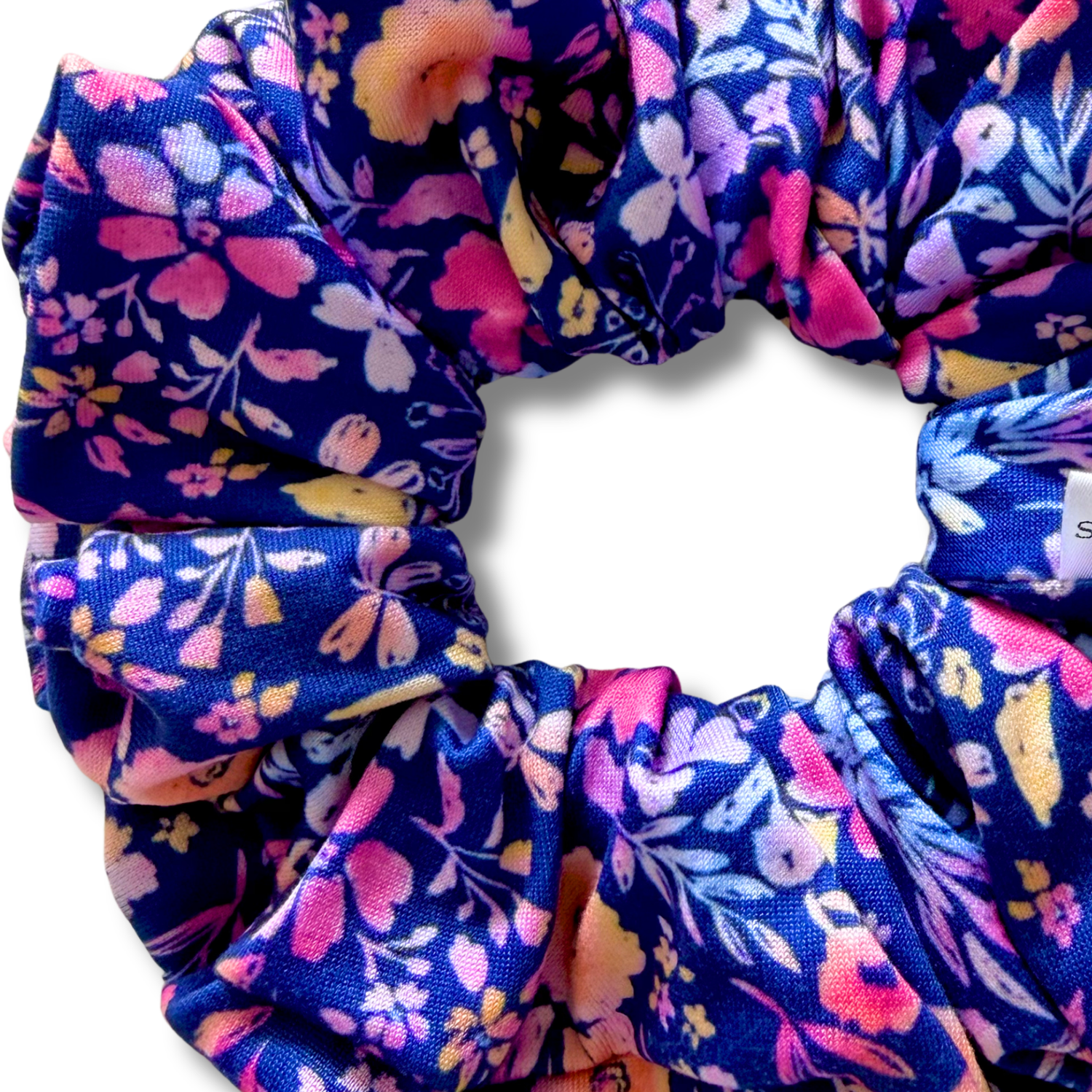 Pink & Navy Meadow Scrunchie Sewing Sweethearts